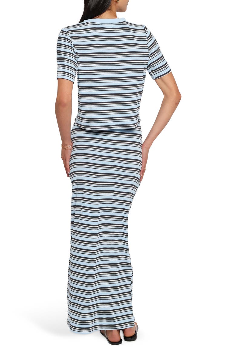 Bene T-Shirt & Maxi Skirt Set, Alternate, color, BLUE STRIPE