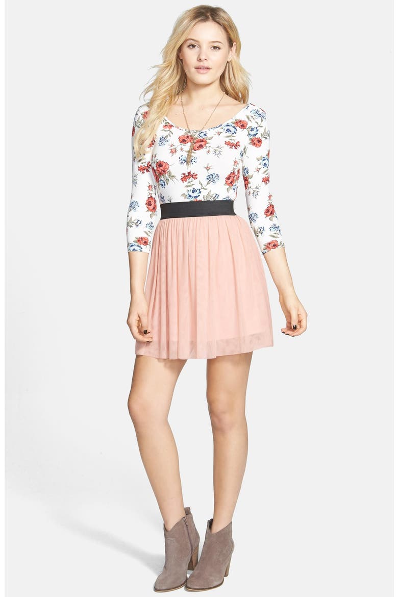 Tulle Miniskirt, Alternate, color, BLUSH