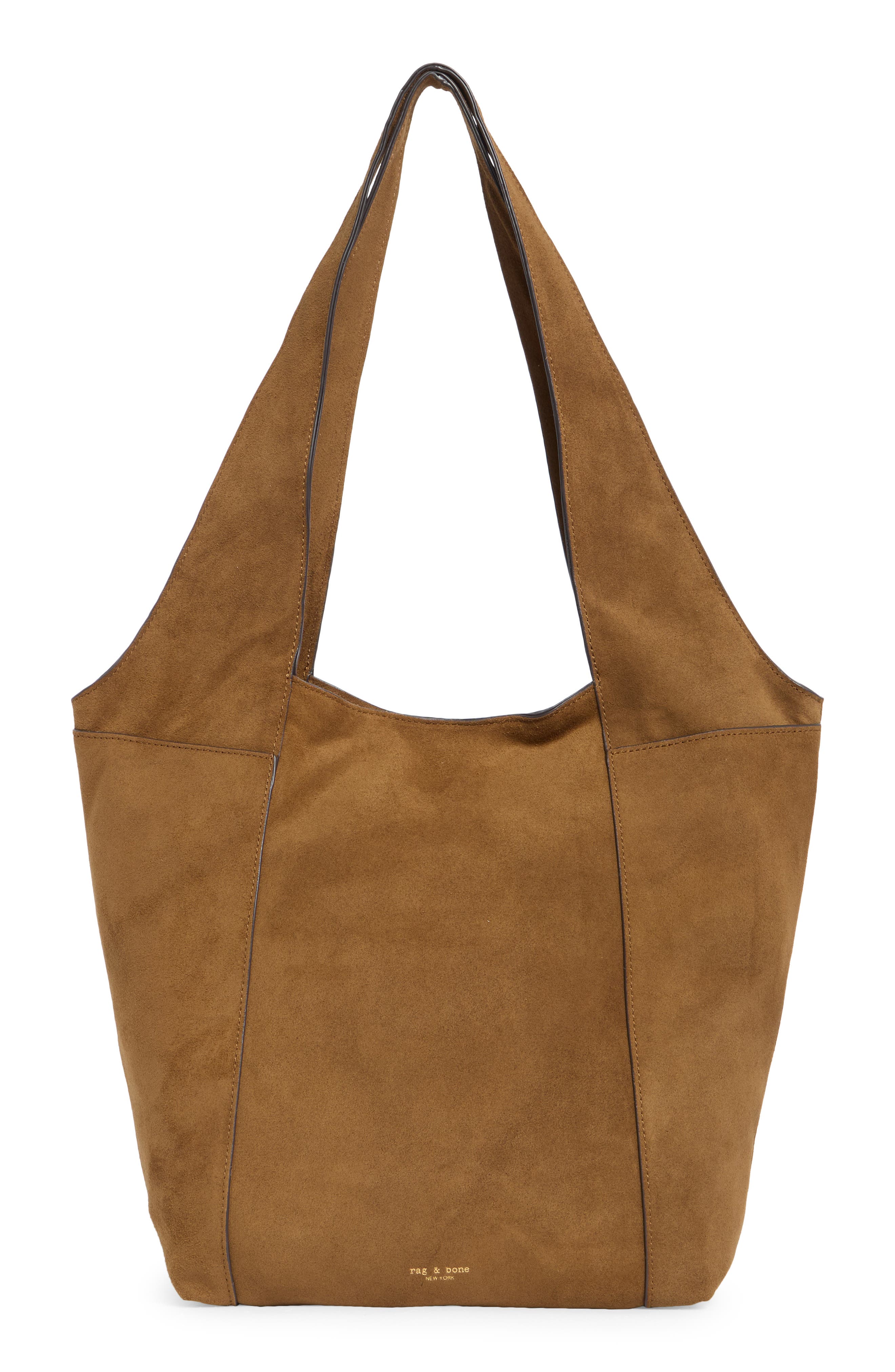 rag & bone Large Brayton Suede Shopper, Main, color, Golden Brown