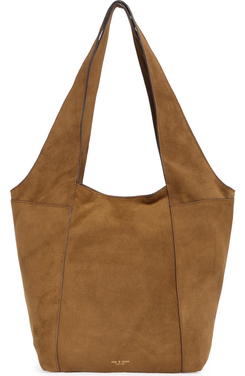 rag & bone Large Brayton Suede Shopper, Main, color, Golden Brown
