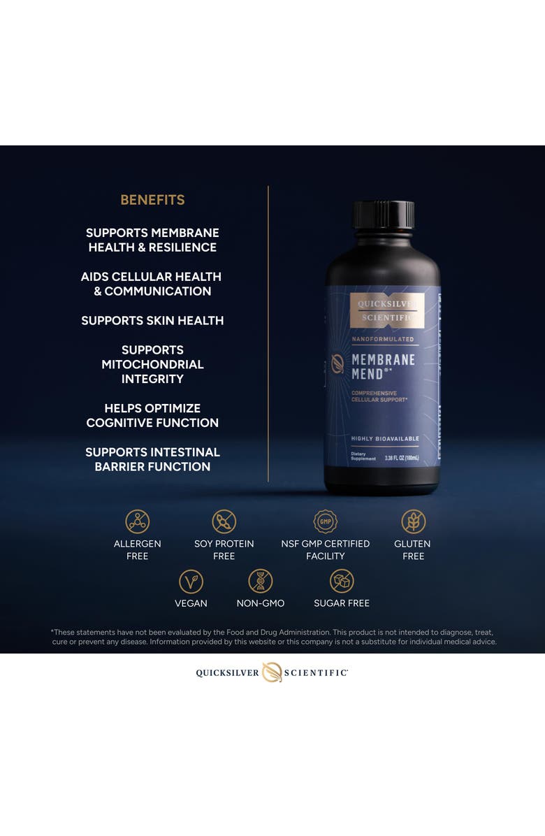 Quicksilver Scientific Membrane Mend Phosphatidylcholine Ahiflower Oil and Astaxanthin Supplement, Alternate, color, NO COLOR