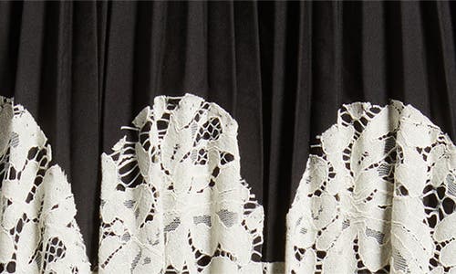 Nikki Lund Renly Pleated Lace Skirt In Black