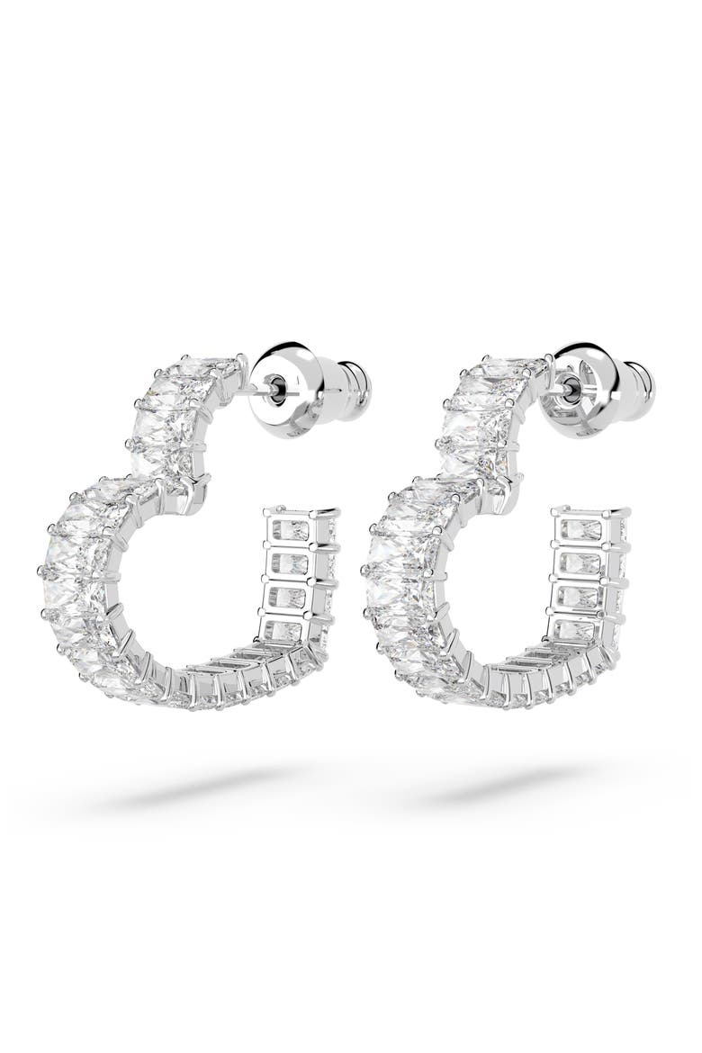 Matrix Small Heart Hoop Earrings, Alternate, color, SILVER
