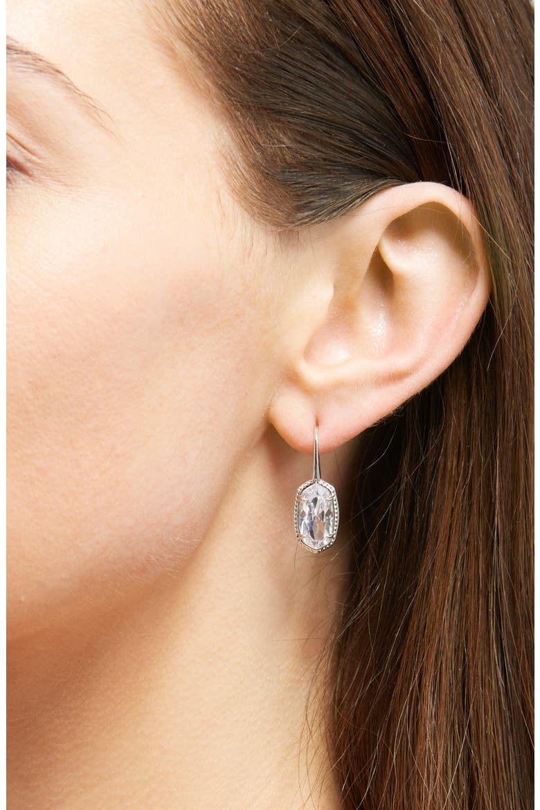 Lee Luxe Drop Earrings, Alternate, color, SILVER WHITE CUBIC ZIRCONIA
