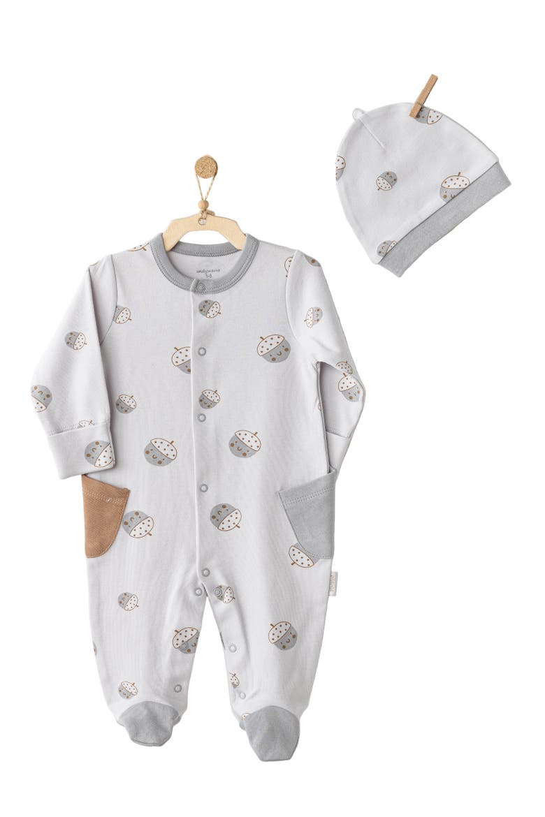Cozy Crumbs Romper Set, Alternate, color, Grey