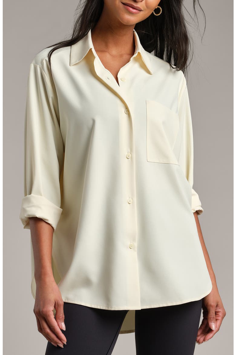 Mirage Oversize Button-Down Shirt, Main, color, LEMON MIST
