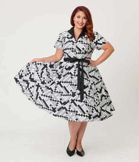 Plus Size 1950s Collared Shirt Dress