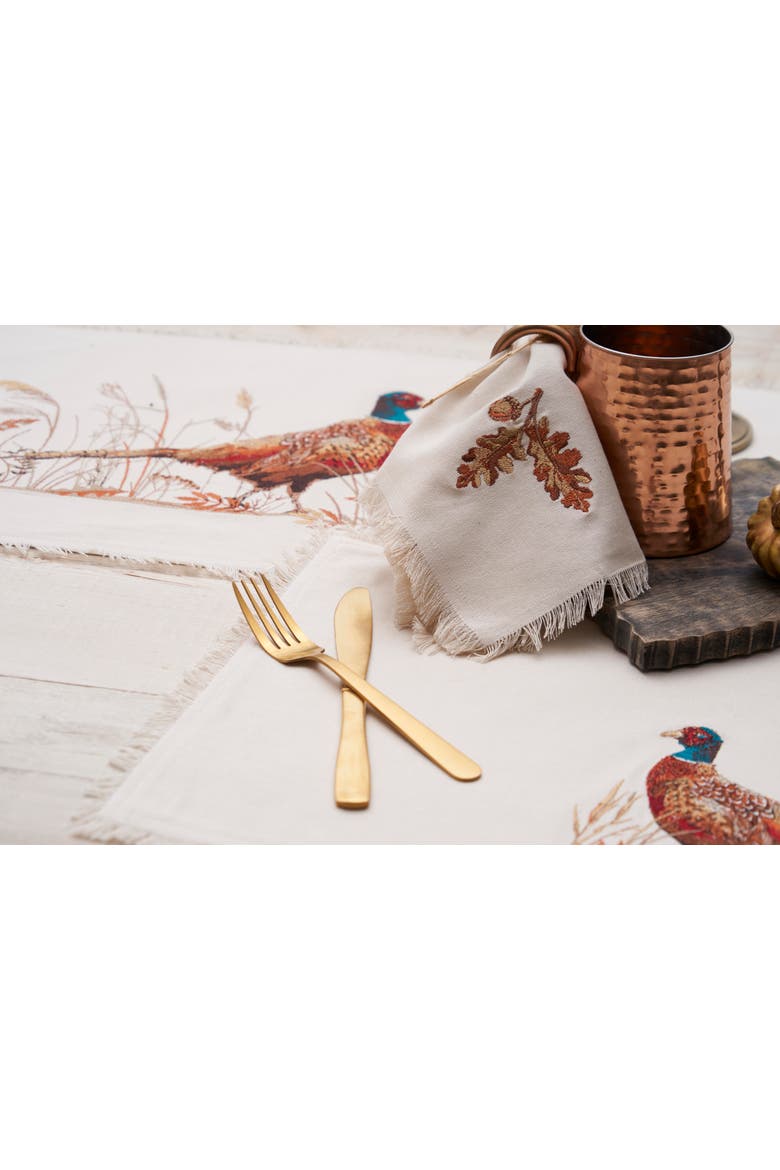 Pheasant Landing Set of 4 Cloth Napkins, Alternate, color, Red