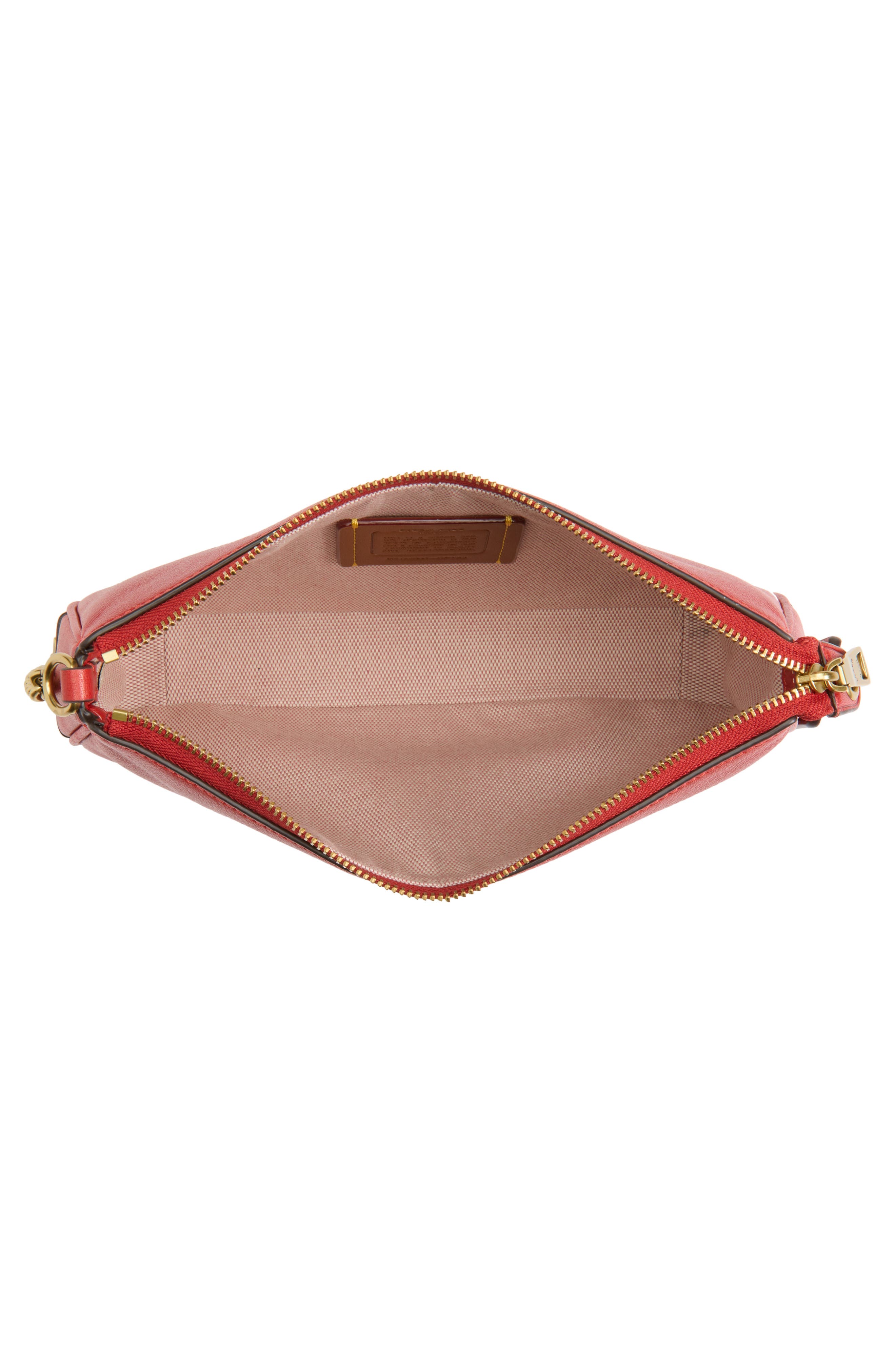 Plaza Leather Bag with Charm Chain Strap, Alternate, color, B4/ SCARLET