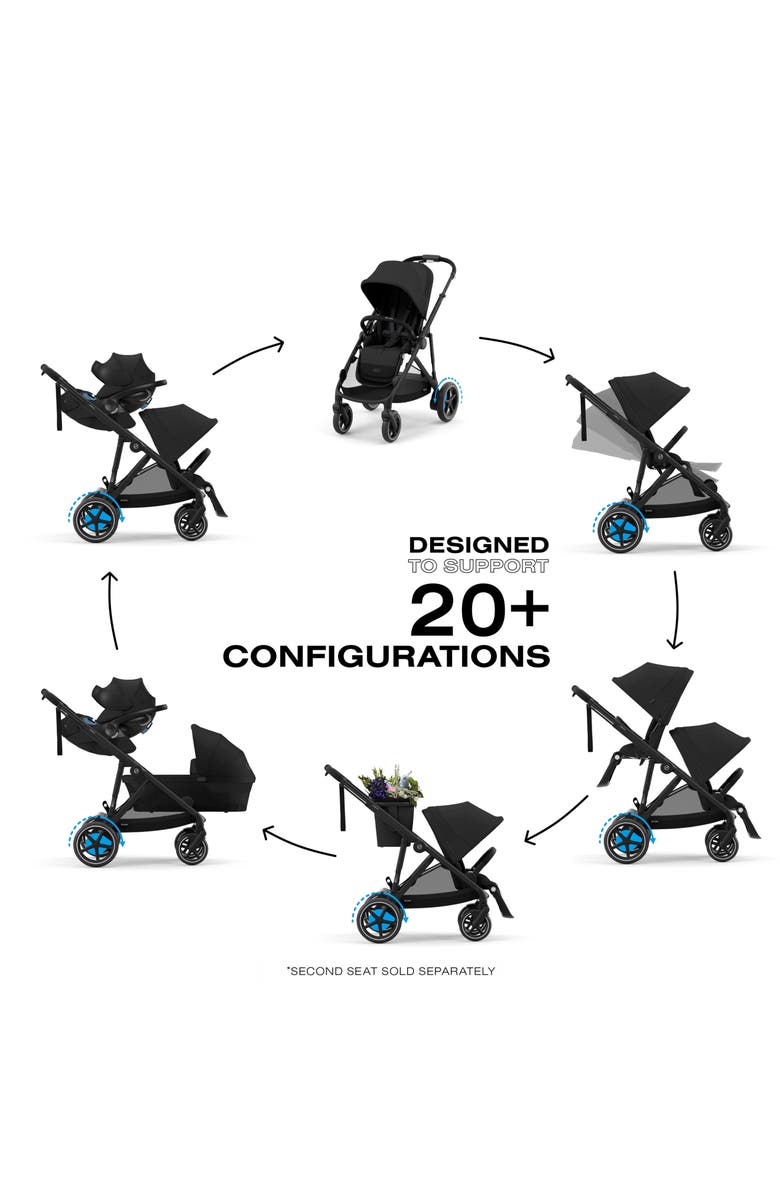 CYBEX eGazelle S Stroller, Cloud G Lux Infant Car Seat & eGazelle Cot Travel System, Alternate, color, 