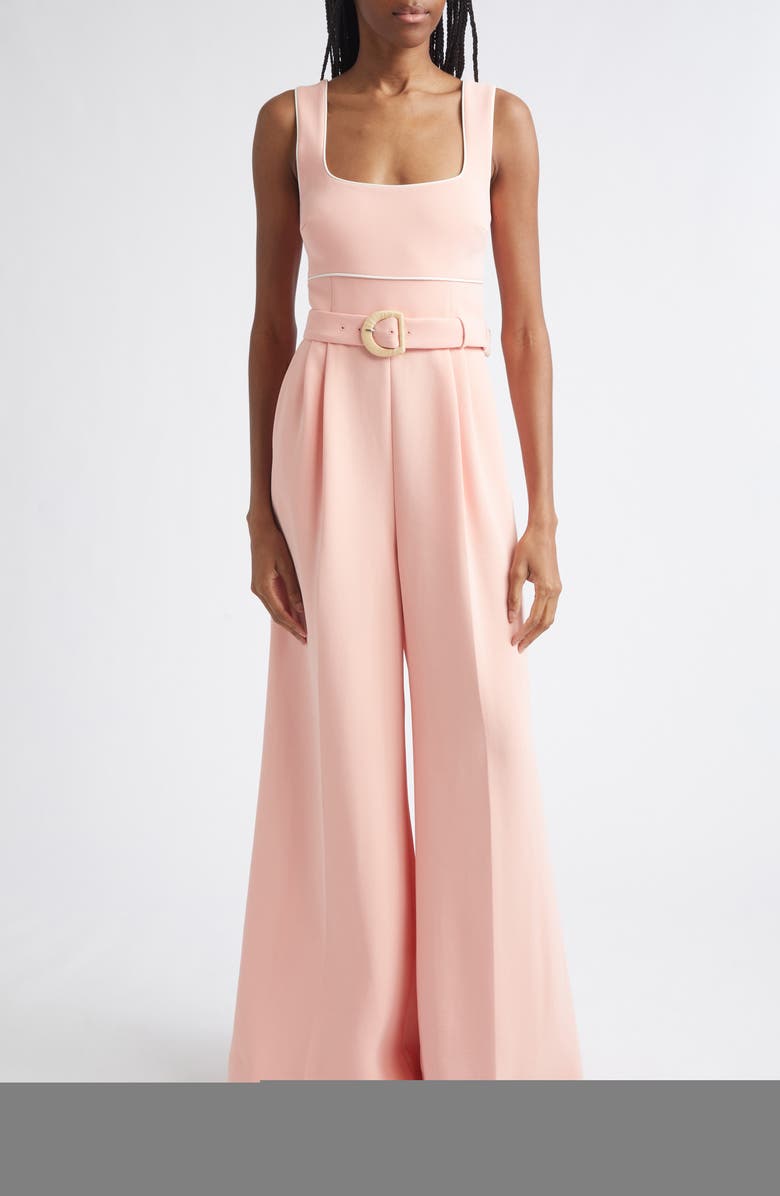 Reiss Dia Piping Detail Jumpsuit, Main, color, Pink