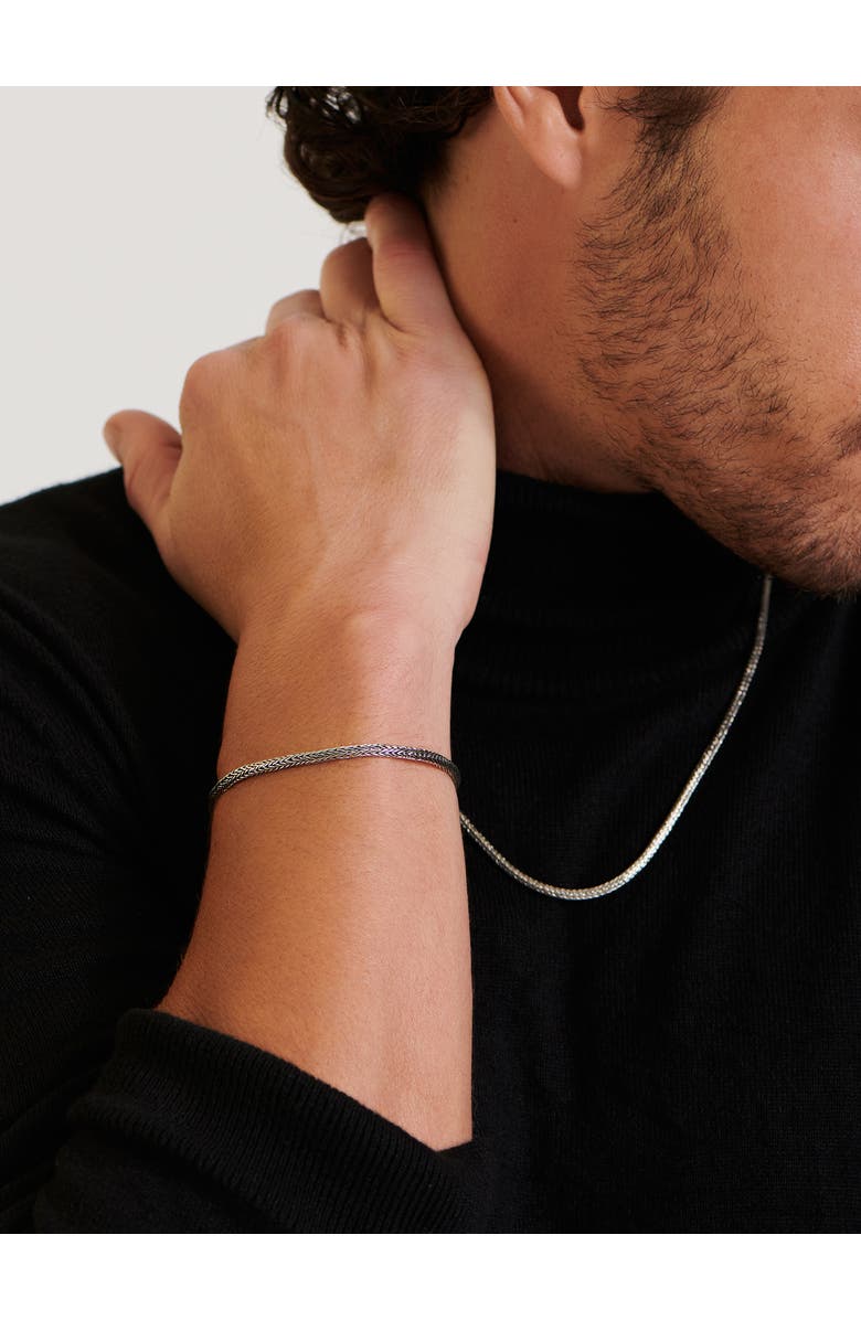 DEVATA Foxtail Round 3mm Chain Bracelet in Sterling Silver, Alternate, color, Silver