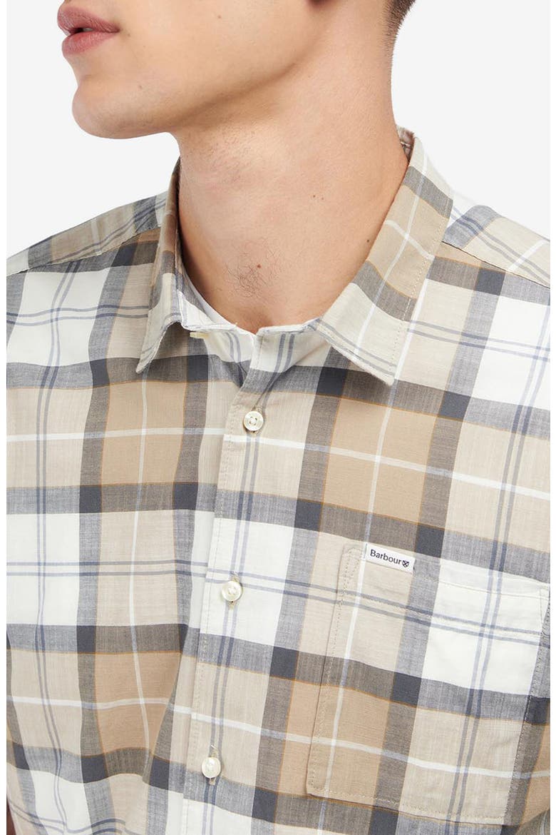 Gordon Plaid Short Sleeve Button-Up Shirt, Alternate, color, AMBLE SAND TARTAN