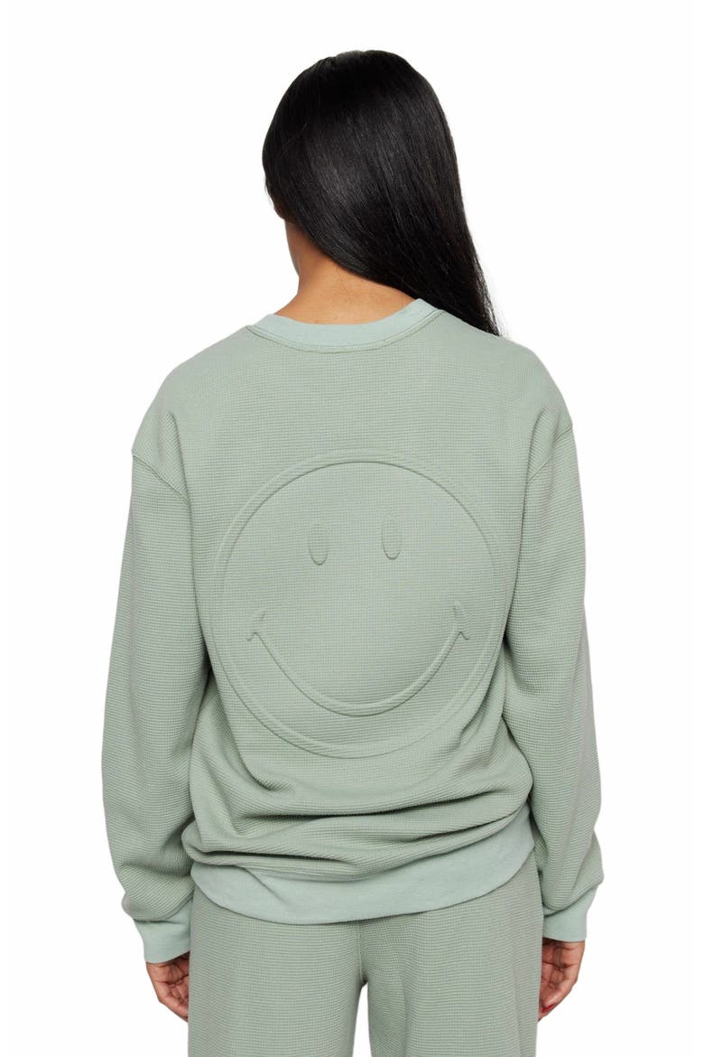 SMILEY THERMAL CREWNECK, Main, color, GREEN