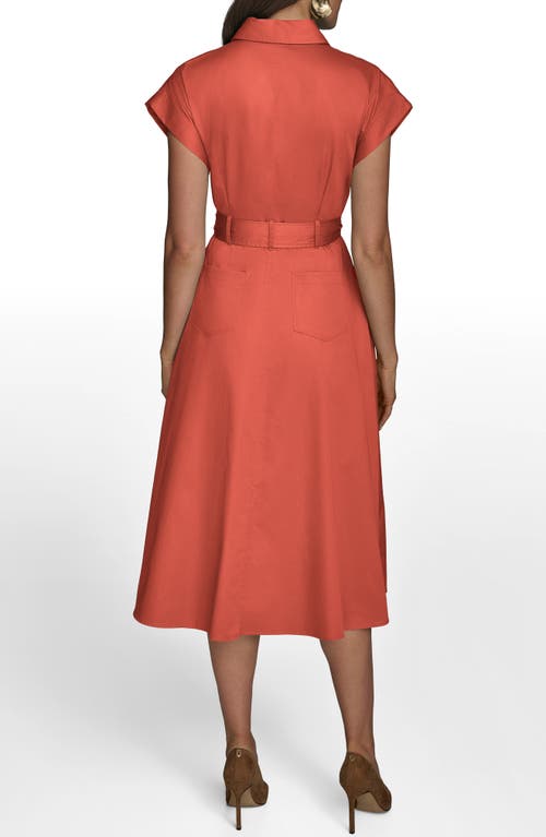 Donna Karan New York Cotton Midi Shirtdress In Spring Mel