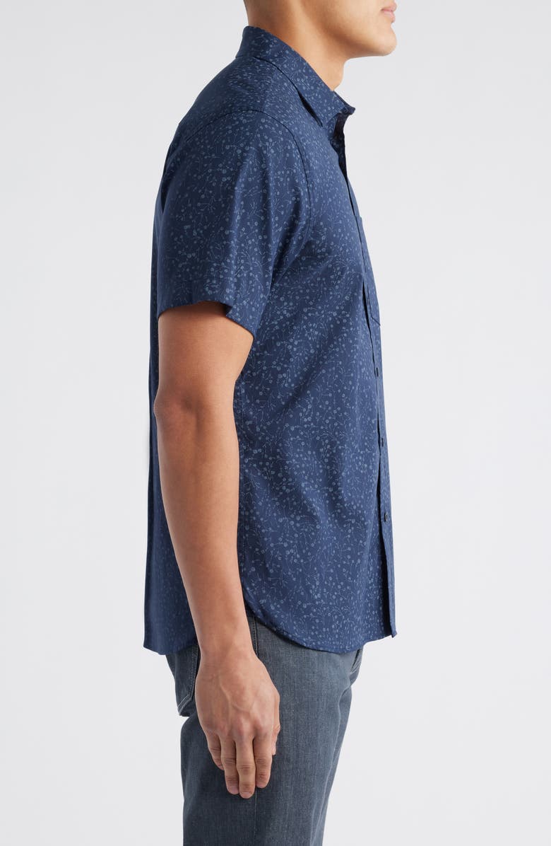 Nordstrom Ditsy Print Short Sleeve Stretch Button-Up Shirt, Alternate, color,
