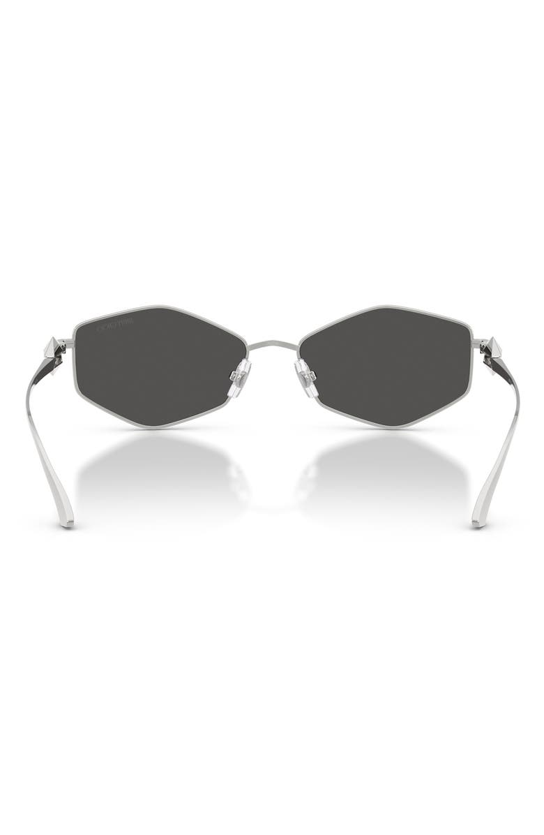 Jimmy Choo Zoey 55mm Geometric Sunglasses, Alternate, color, Silver / Dark Grey