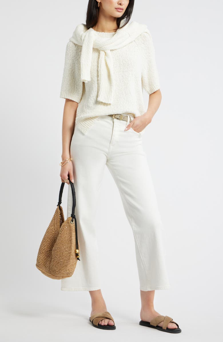 Nordstrom Raglan Sleeve Crewneck Sweater, Alternate, color, Ivory Tofu