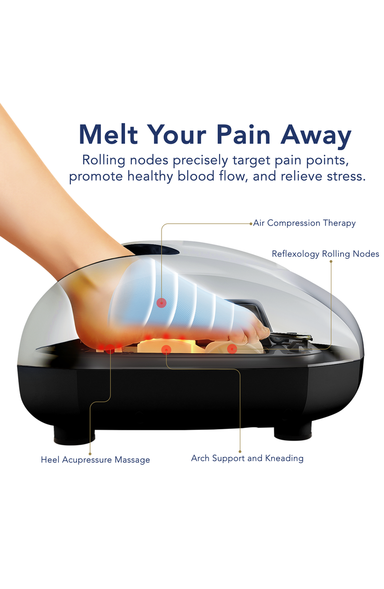 MIKO Shiatsu Foot Massager with Heat - 5 Settings, Alternate, color, Silver