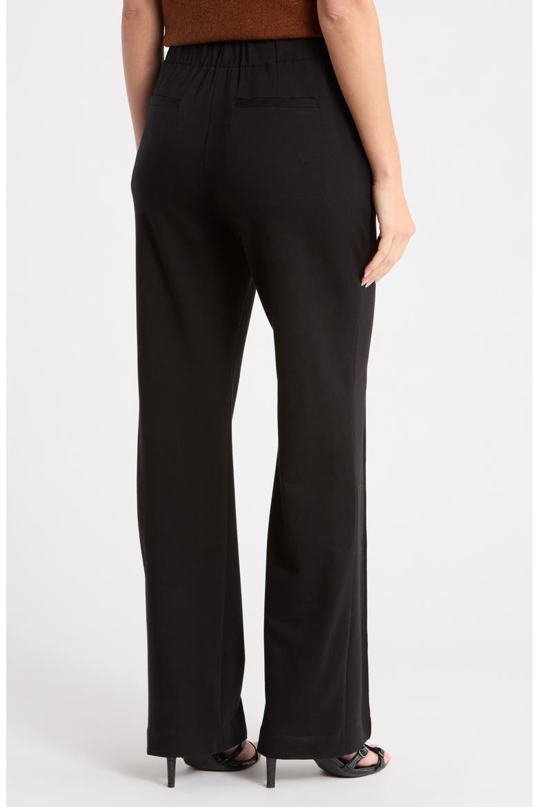Pintuck Wide Leg Pull-On Pants, Alternate, color, BLACK