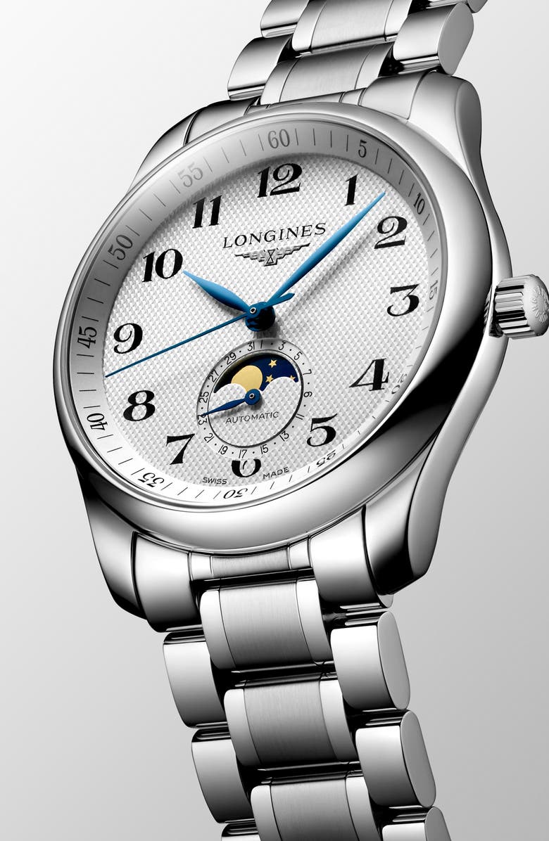 Longines Master Automatic Bracelet Watch, 40mm, Alternate, color, White