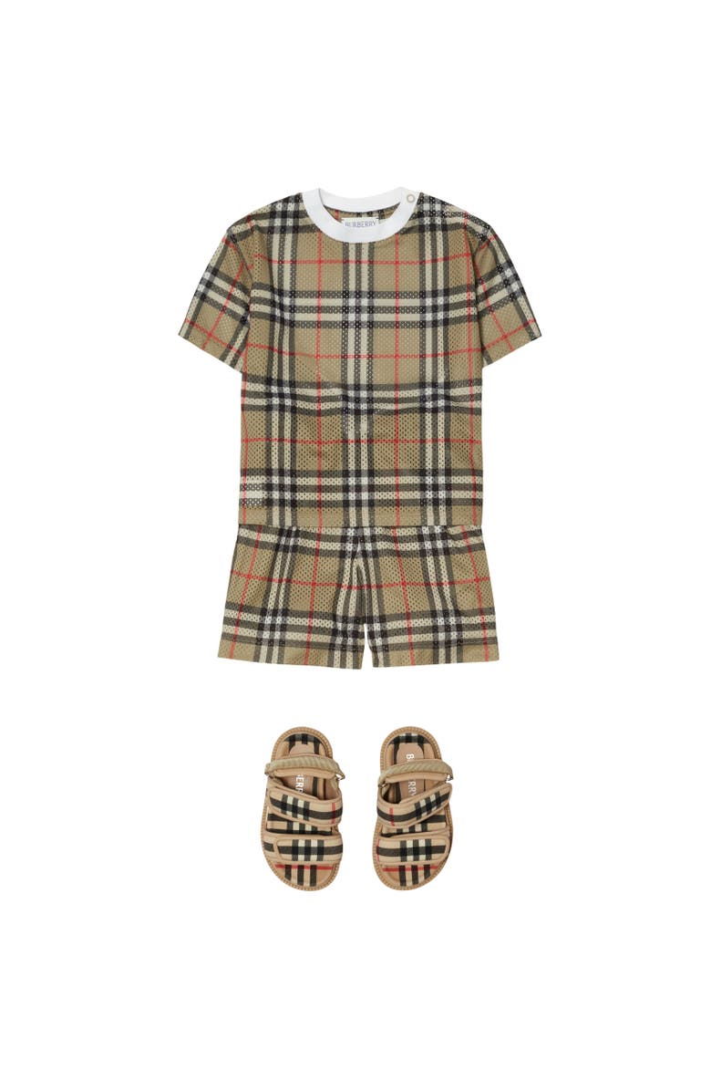 Burberry Check Mesh Shorts, Alternate, color,