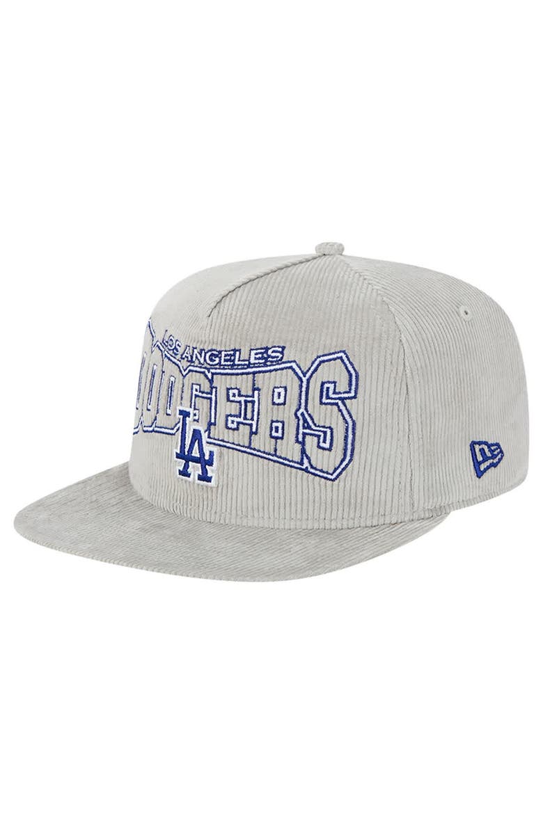 New Era Men's New Era Gray Los Angeles Dodgers Corduroy Golfer Snapback Hat, Main, color, Gray