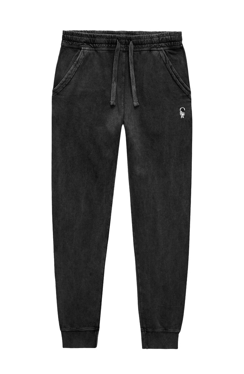 Dalix Mens Astronaut Midweight Washed Jogger Pant, Main, color, Black