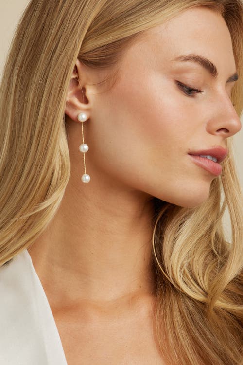 Untamed Petals Lilly Pearl Drop Earrings In Neutral