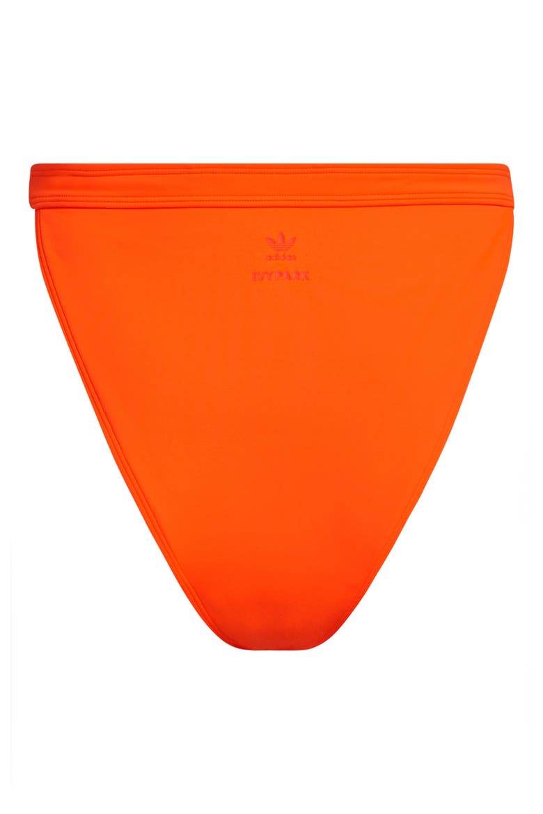 High Cut Bikini Bottoms, Alternate, color, SOLAR ORANGE/ WHITE