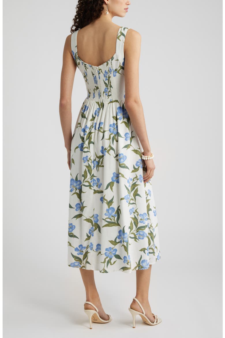 Floral Midi Dress, Alternate, color, BLUE POPPY PLAY
