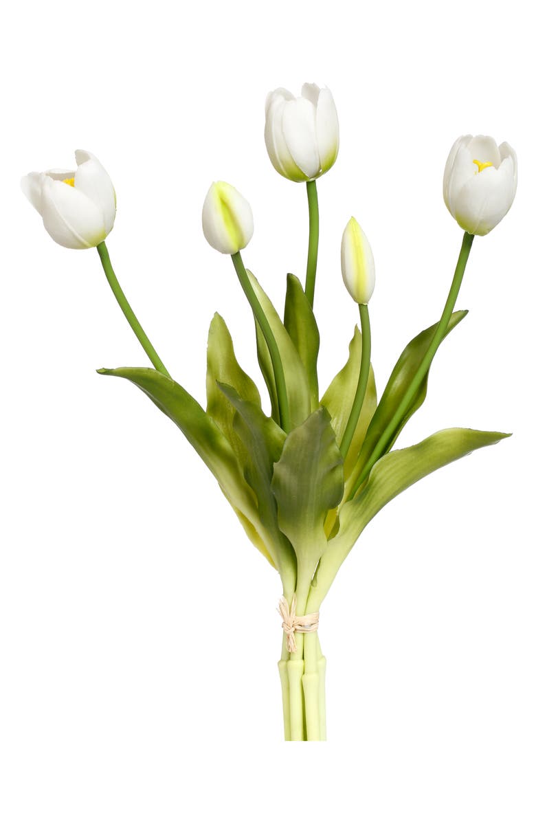 Mark Roberts Blooming Tulip Bunch of 5, 6 Bunches Total, Main, color, White