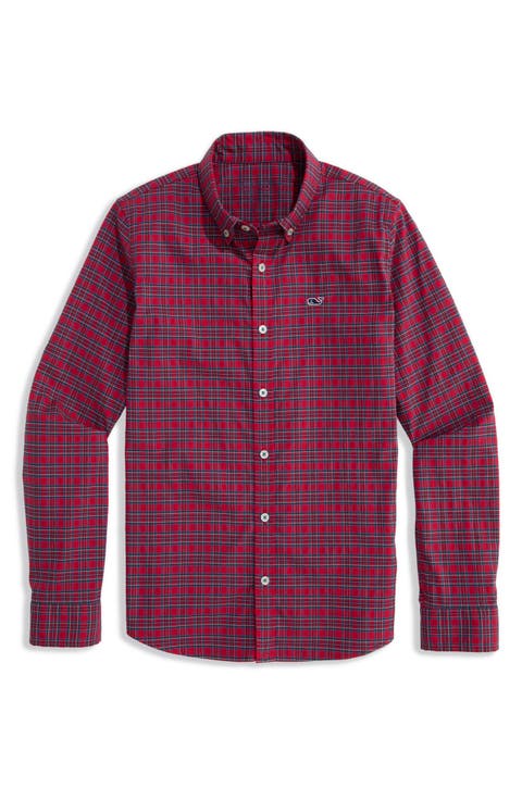 Kids' Tartan Performance Button-Down Shirt
