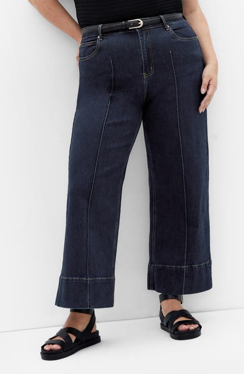 Millie Crop Wide Leg Jeans (Plus)