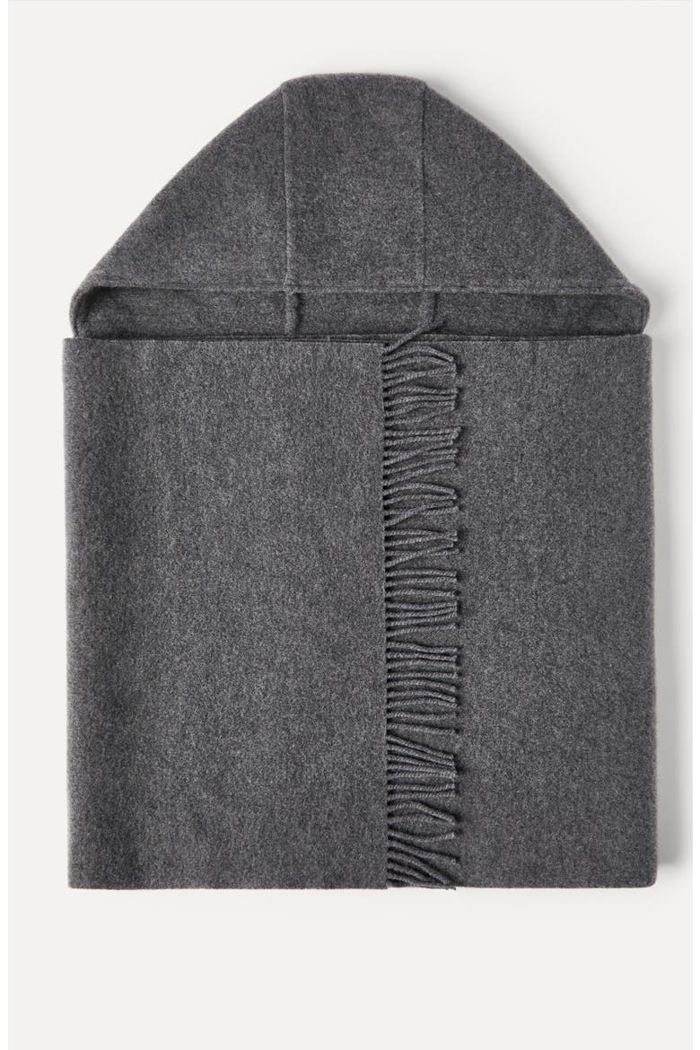 Knit scarf with hood, Alternate, color, Anthracite
