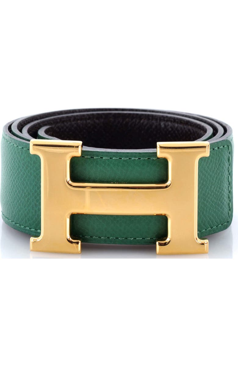 Pre-Owned Hermes Constance Reversible Belt Leather Medium, Main, color, Black