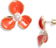 Nordstrom Painted Pansy Stud Earrings