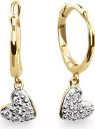 Monica Vinader Lab-Created Diamond Mini Heart Huggie Hoop Earrings