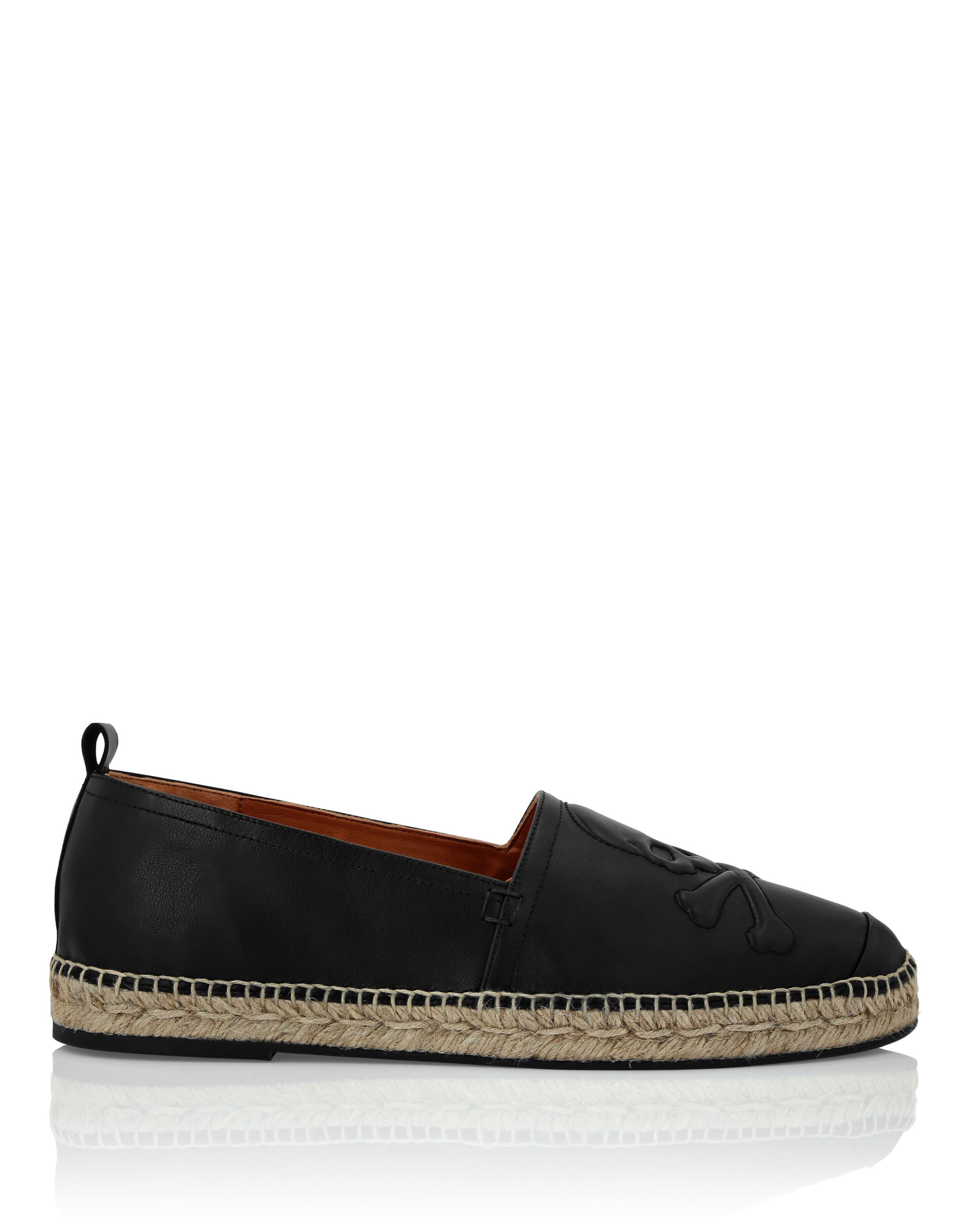 Leather Espadrillas Skull Men, Alternate, color, black