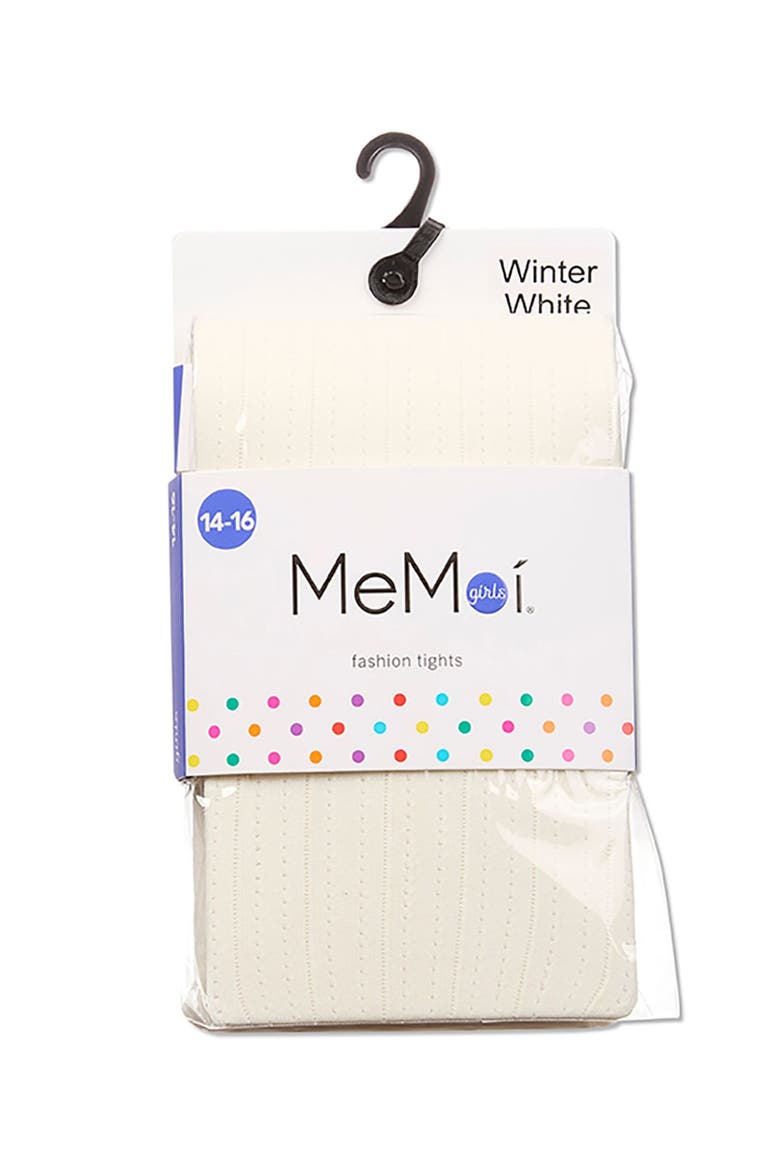 Kids' Railroad Pointelle Nylon Tights, Alternate, color, Winter White