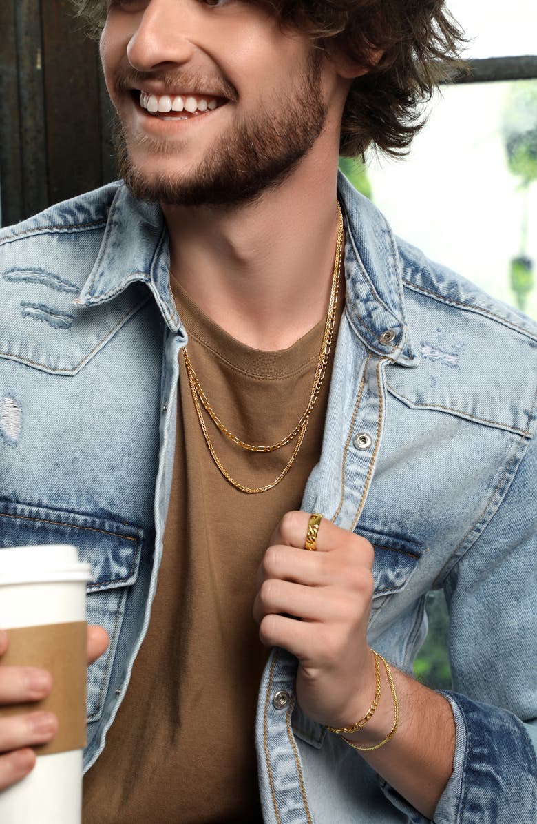 Bony Levy Men's 14K Gold Figaro Chain Bracelet, Alternate, color, 