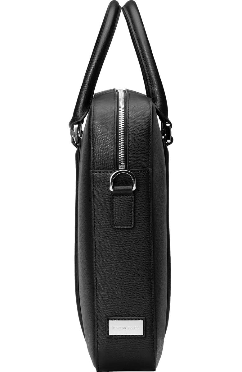 Maverick & Co. Manhattan Deluxe Leather Briefcase, Alternate, color, Black