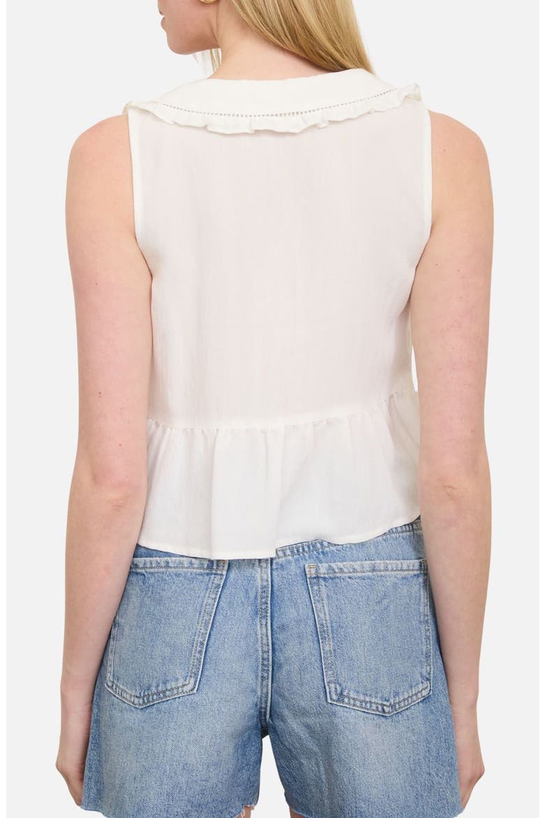 Collar Sleeveless Peplum Top, Alternate, color, OFF WHITE