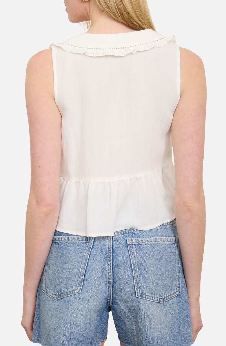 Blu Pepper Collar Sleeveless Peplum Top, Alternate, color, Off White