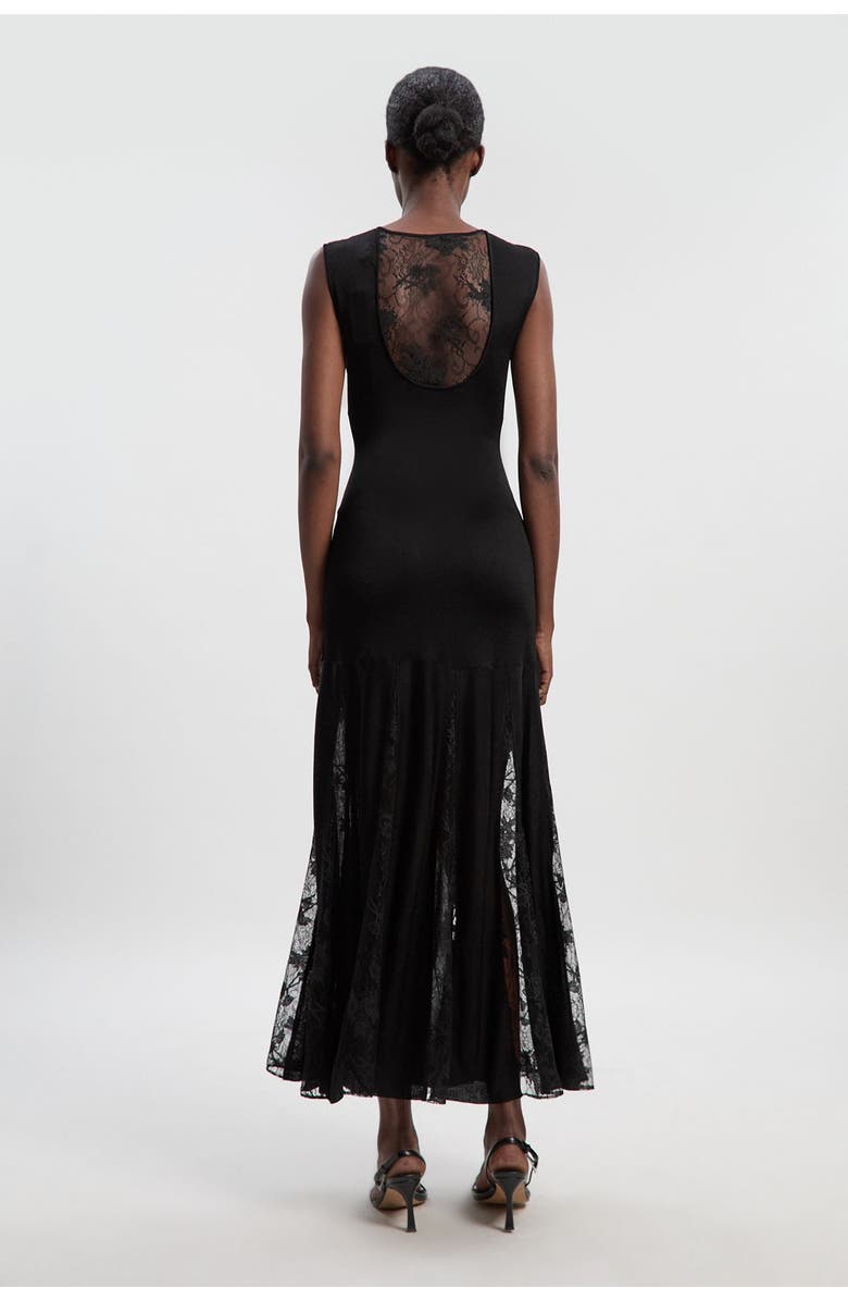 Karen Millen Slinky Lace Knit Maxi Dress, Alternate, color, Black