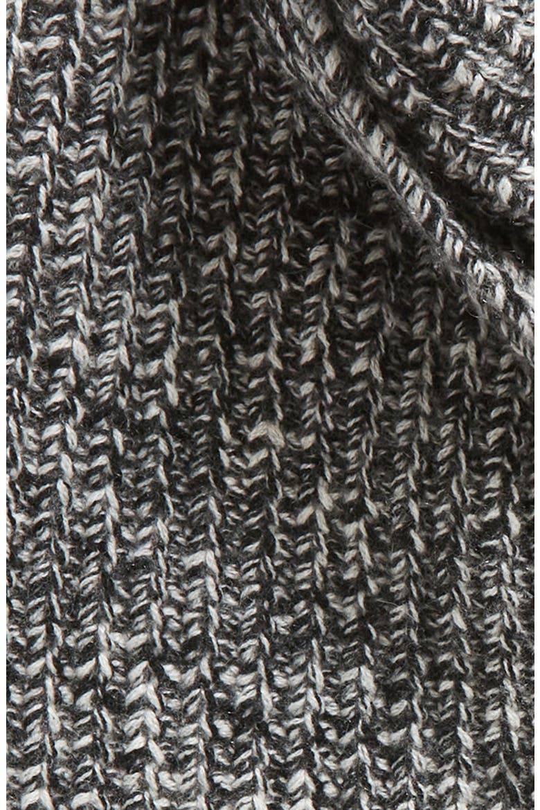 Marl Shaker Stitch Wool & Cashmere Scarf, Alternate, color, BLACK/ CREAM