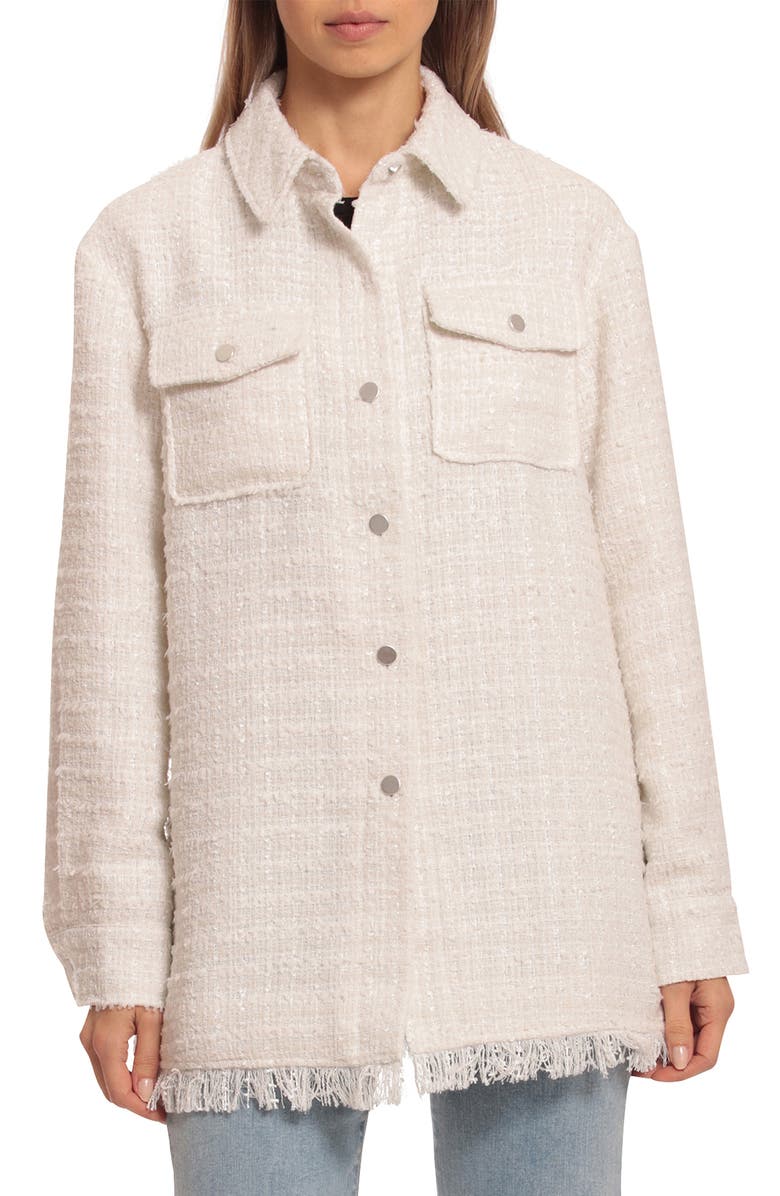 Avec Les Filles Marsh Fringed Tweed Shacket | Nordstromrack