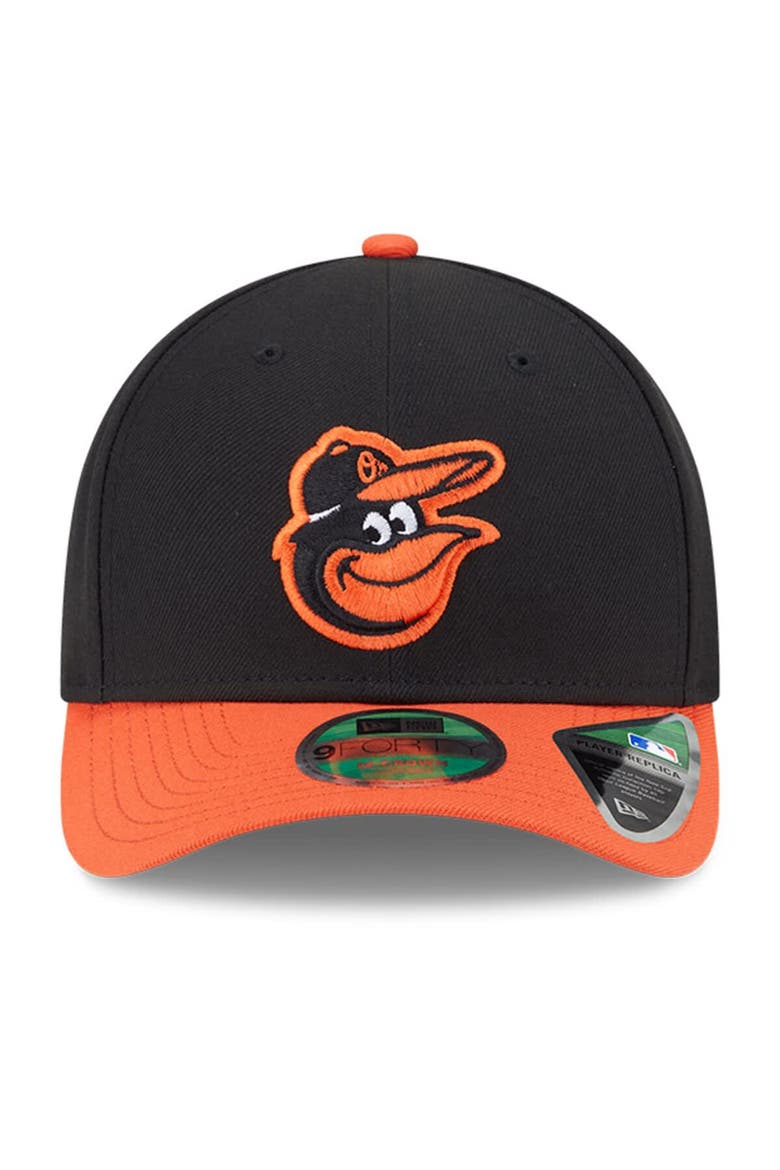 Men's New Era  Black Baltimore Orioles Player Replica 9FORTY Adjustable Hat, Alternate, color, Black