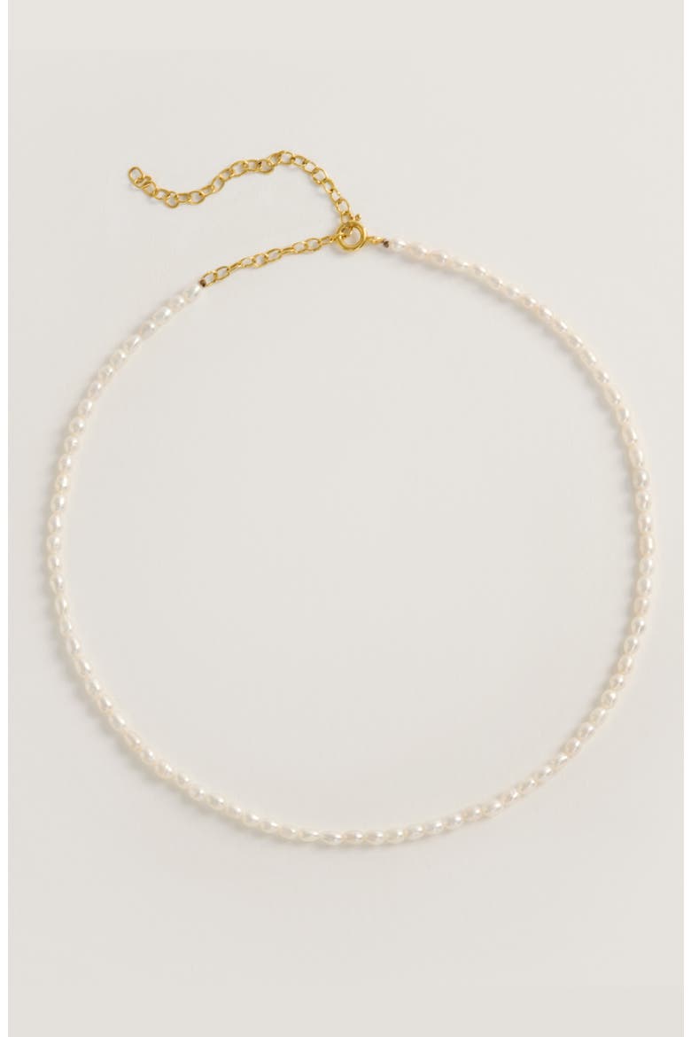 Rice Pearl Necklace, Alternate, color, Gold