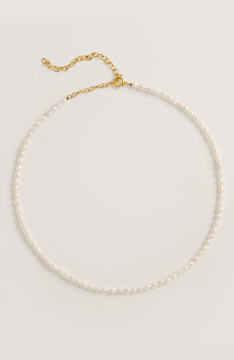 Freya Rose Rice Pearl Necklace, Alternate, color, Gold